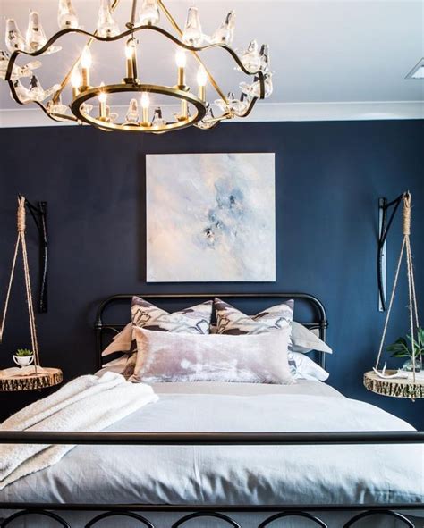 hale navy accent wall bedroom.